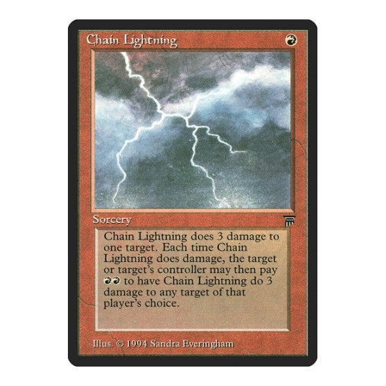 Chain Lightning (LEG) #137 Common (Damaged) Legends Magic: The Gathering: 1994
