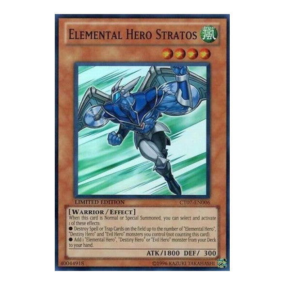 Elemental HERO Stratos (CT07) #CT07-EN006 Super Rare (Limited Moderately Played) 2010 Collectors Tins YuGiOh: 2010