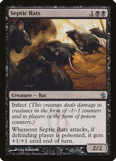 Septic Rats (MBS) #55 Uncommon (Lightly Played) Mirrodin Besieged Magic: The Gathering: 2011
