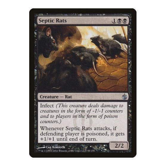 Septic Rats (MBS) #55 Uncommon (Lightly Played) Mirrodin Besieged Magic: The Gathering: 2011
