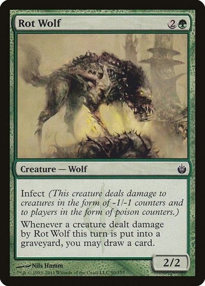 Rot Wolf (MBS) #90 Common (Lightly Played) Mirrodin Besieged Magic: The Gathering: 2011