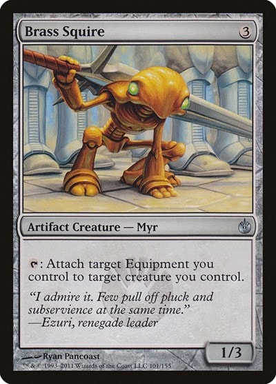 Brass Squire (MBS) #101 Uncommon (Moderately Played) Mirrodin Besieged Magic: The Gathering: 2011