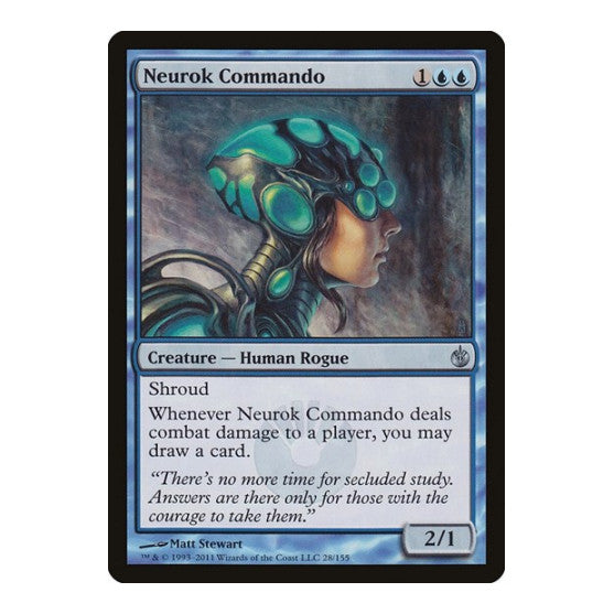 Neurok Commando (MBS) #28 Uncommon (Lightly Played) Mirrodin Besieged Magic: The Gathering: 2011