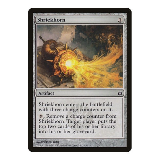 Shriekhorn (MBS) #130 Common (Moderately Played) Mirrodin Besieged Magic: The Gathering: 2011
