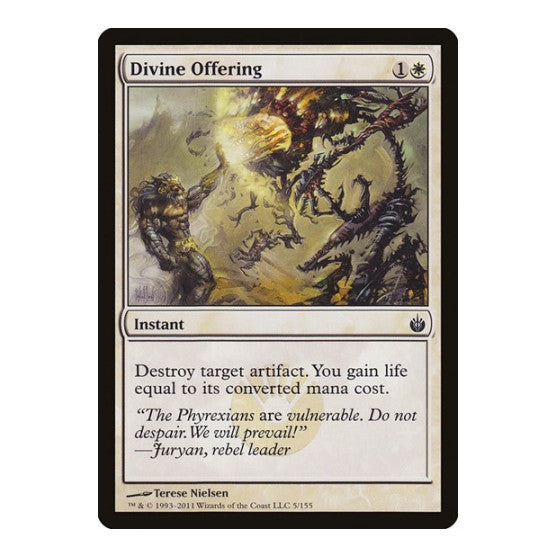 Divine Offering (MBS) #5 Common (Moderately Played) Mirrodin Besieged Magic: The Gathering: 2011