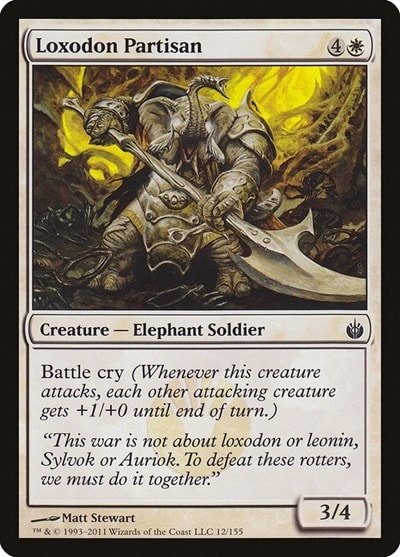 Loxodon Partisan (MBS) #12 Common (Lightly Played) Mirrodin Besieged Magic: The Gathering: 2011