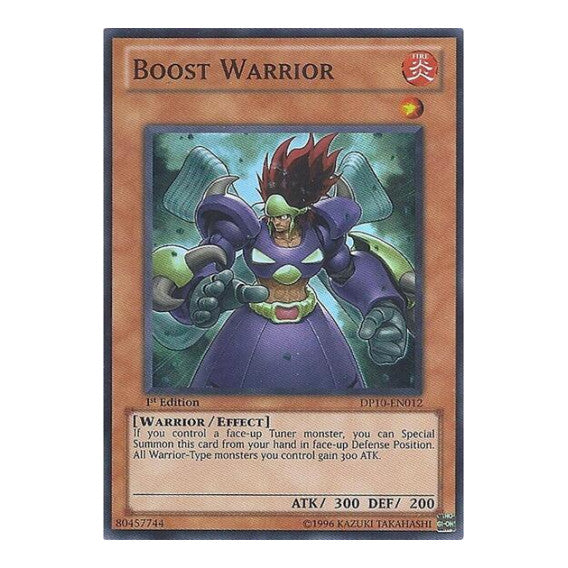 Boost Warrior (DP10) #DP10-EN012 Super Rare (Unlimited Damaged) Duelist Pack 10: Yusei 3 YuGiOh: 2011