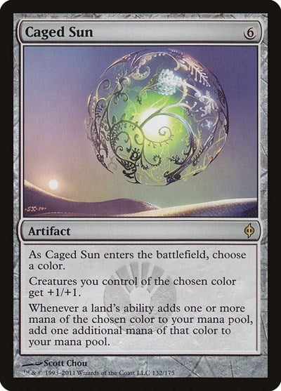 Caged Sun (NPH) #132 Rare (Lightly Played) New Phyrexia Magic: The Gathering: 2011