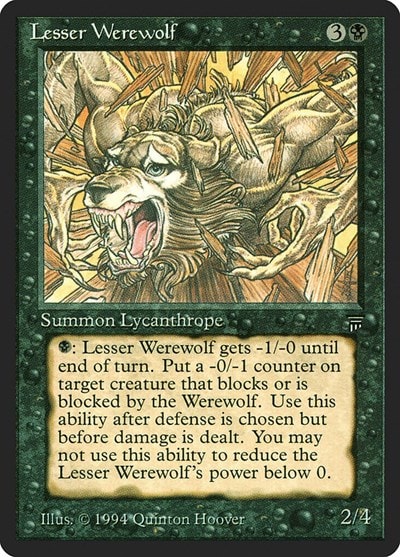 Lesser Werewolf (LEG) #110 Uncommon (Heavily Played) Legends Magic: The Gathering: 1994