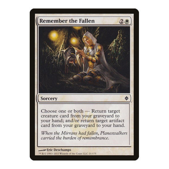 Remember the Fallen (NPH) #21 Common (Lightly Played) New Phyrexia Magic: The Gathering: 2011
