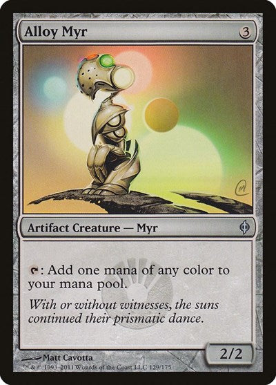 Alloy Myr (NPH) #129 Uncommon (Heavily Played) New Phyrexia Magic: The Gathering: 2011