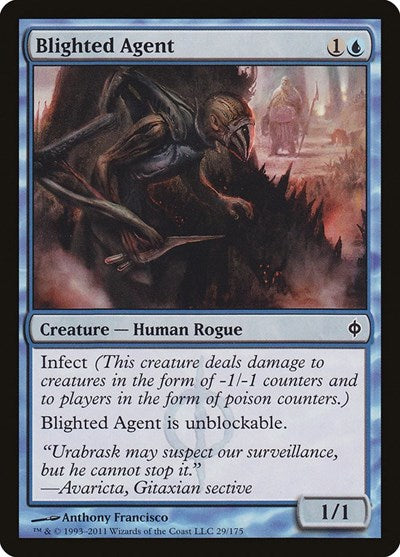 Blighted Agent (NPH) #29 Common (Lightly Played) New Phyrexia Magic: The Gathering: 2011