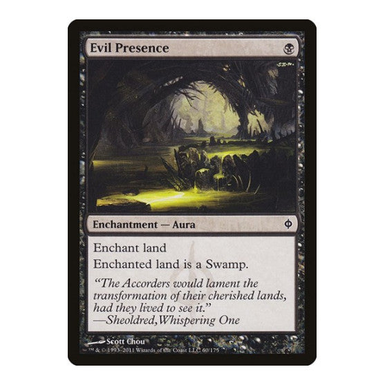 Evil Presence (NPH) #60 Common (Lightly Played) New Phyrexia Magic: The Gathering: 2011