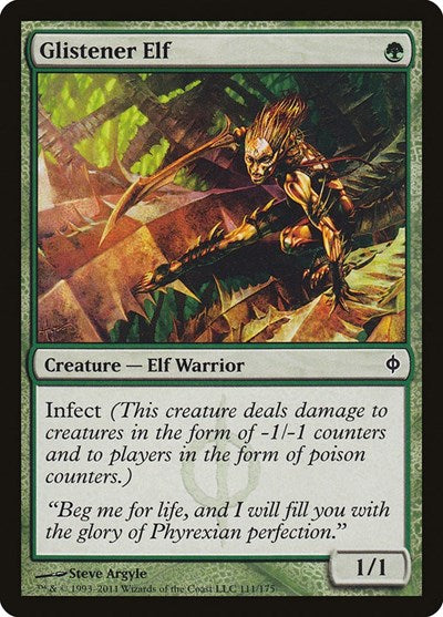 Glistener Elf (NPH) #111 Common (Lightly Played) New Phyrexia Magic: The Gathering: 2011