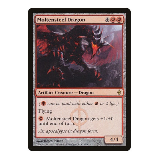 Moltensteel Dragon (NPH) #88 Rare (Foil Lightly Played) New Phyrexia Magic: The Gathering: 2011