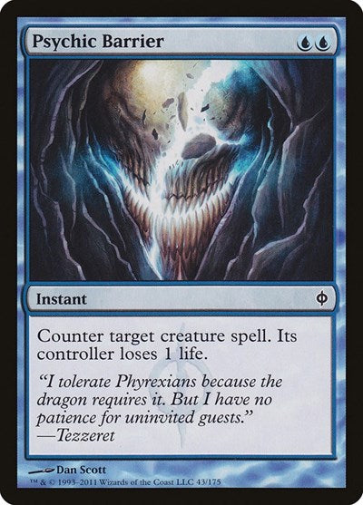 Psychic Barrier (NPH) #43 Common (Lightly Played) New Phyrexia Magic: The Gathering: 2011