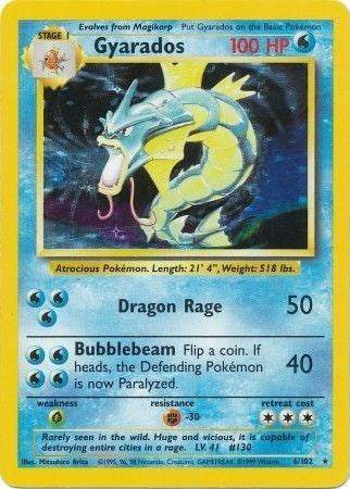 Gyarados (BS) #006/102 Holo Rare Base Set Pokemon: 1999