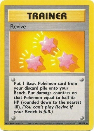 Revive (BS) #089/102 Uncommon (Moderately Played) Base Set Pokemon: 1999
