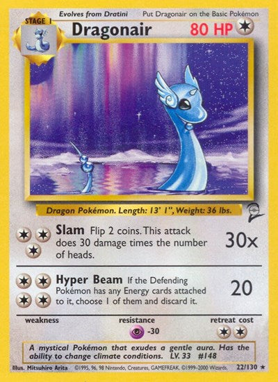 Dragonair (BS2) #022/130 Rare (Moderately Played) Base Set 2 Pokemon: 2000