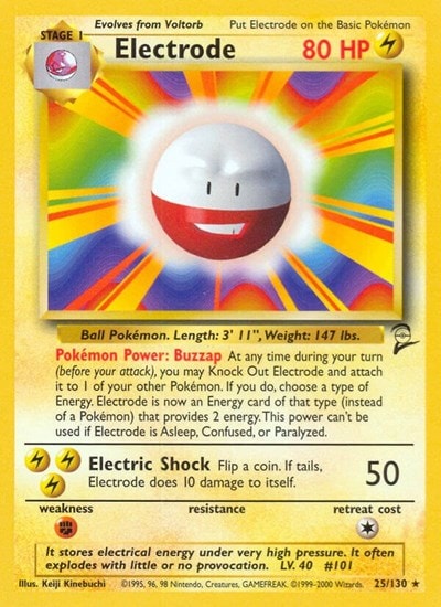 Electrode (BS2) #025/130 Rare (Moderately Played) Base Set 2 Pokemon: 2000
