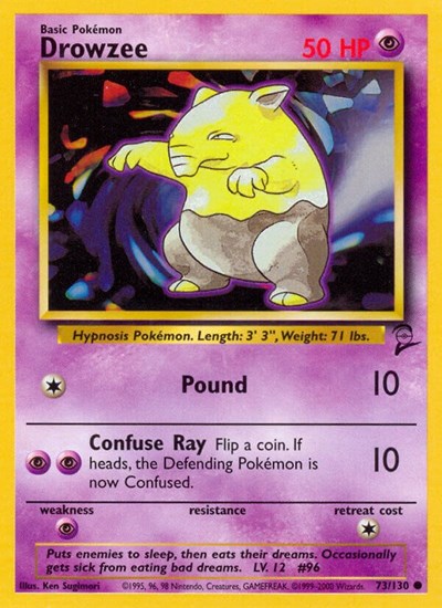 Drowzee (BS2) #073/130 Common (Lightly Played) Base Set 2 Pokemon: 2000