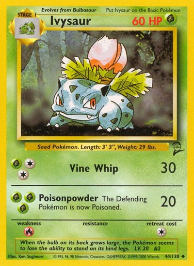 Ivysaur (BS2) #044/130 Uncommon (Lightly Played) Base Set 2 Pokemon: 2000