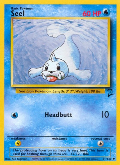 Seel (BS2) #061/130 Uncommon (Lightly Played) Base Set 2 Pokemon: 2000