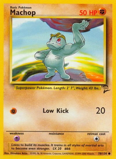 Machop (BS2) #078/130 Common (Lightly Played) Base Set 2 Pokemon: 2000