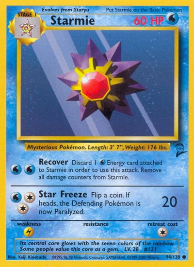 Starmie (BS2) #094/130 Common (Moderately Played) Base Set 2 Pokemon: 2000
