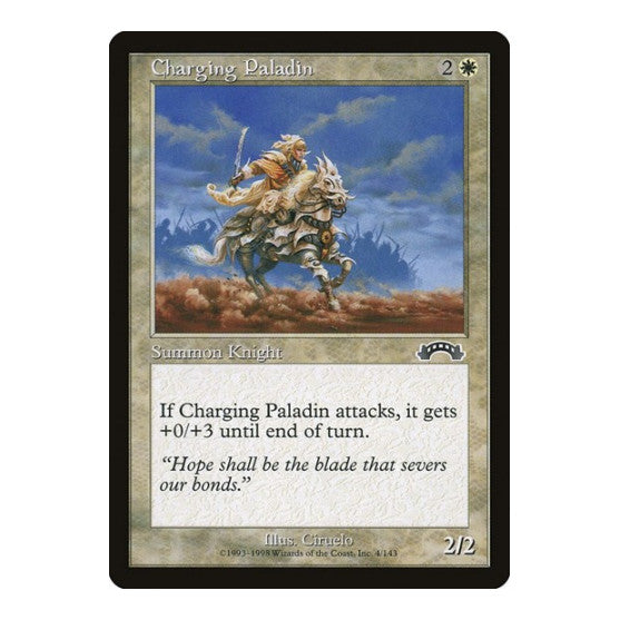 Charging Paladin (EXO) #4 Common (Moderately Played) Exodus Magic: The Gathering: 1998