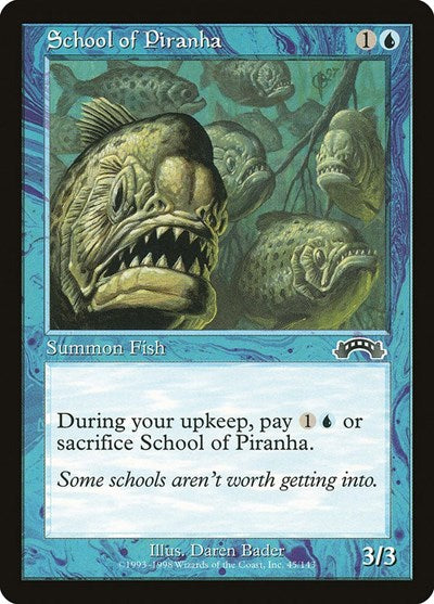 School of Piranha (EXO) #45 Common (Lightly Played) Exodus Magic: The Gathering: 1998