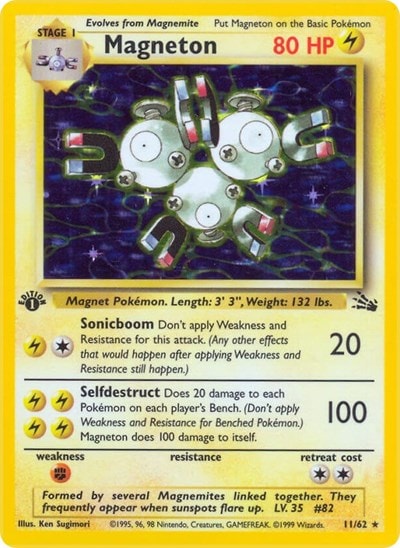 Magneton 11 (FO) #11/62 Holo Rare Fossil Pokemon: 1999
