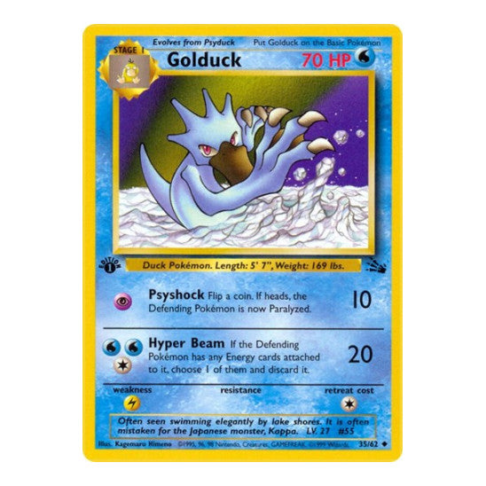 Golduck (FO) #35/62 Uncommon Fossil Pokemon: 1999