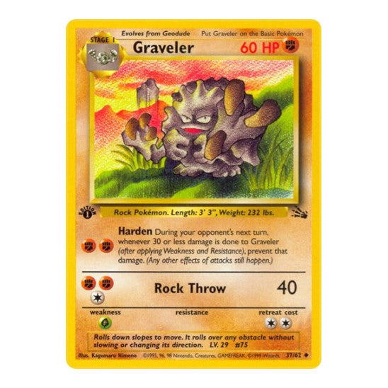 Graveler (FO) #37/62 Uncommon Fossil Pokemon: 1999
