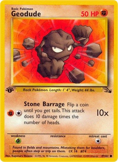 1999 Pokemon: Fossil (FO) - Geodude (#47/62, Common)