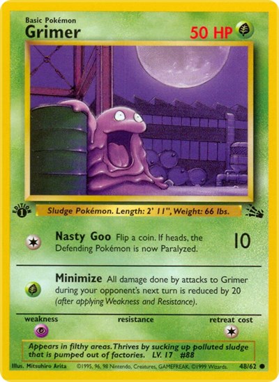 Grimer (FO) #48/62 Common Fossil Pokemon: 1999