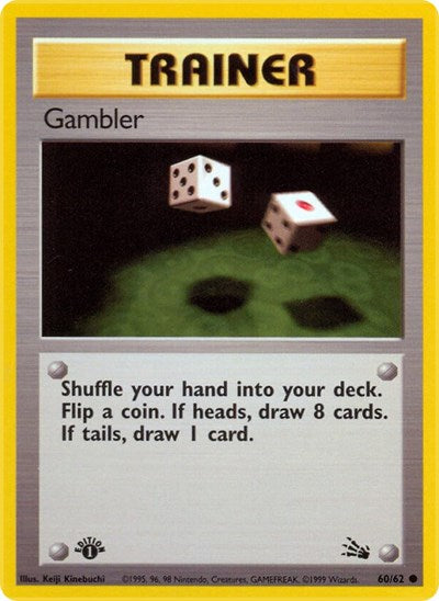 1999 Pokemon: Fossil (FO) - Gambler (#60/62, Common)