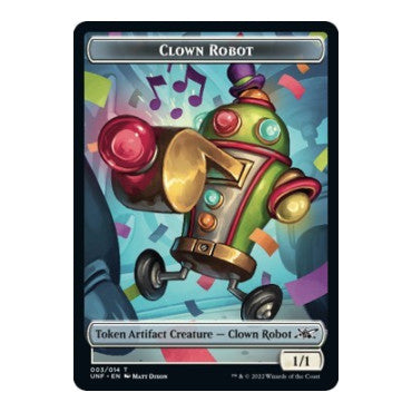 Clown Robot (003) // Storm Crow Double-sided Token (UNF) #003 T (Foil Near Mint) Unfinity Magic: The Gathering: 2022