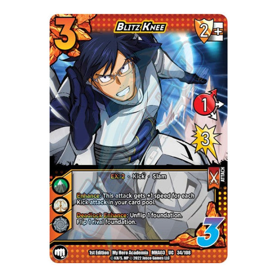 Blitz Knee (MHA3) #34/108 Uncommon (1st Edition Normal Lightly Played) UniVersus: My Hero Academia: Heroes Clash UniVersus: 2022