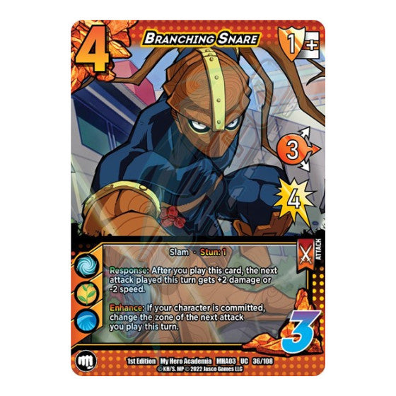 Branching Snare (MHA3) #36/108 Uncommon (1st Edition Normal Lightly Played) UniVersus: My Hero Academia: Heroes Clash UniVersus: 2022