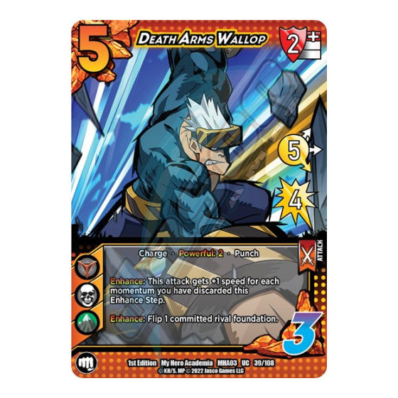 Death Arms Wallop (MHA3) #39/108 Uncommon (1st Edition Normal Lightly Played) UniVersus: My Hero Academia: Heroes Clash UniVersus: 2022