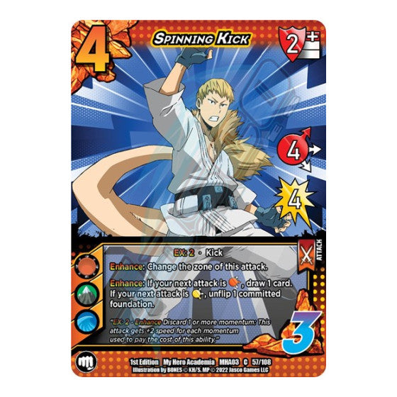 Spinning Kick (MHA3) #57/108 Common (1st Edition Normal Lightly Played) UniVersus: My Hero Academia: Heroes Clash UniVersus: 2022
