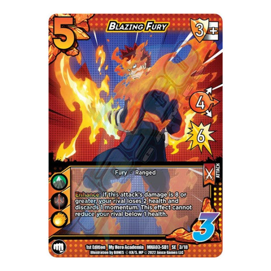 Blazing Fury (MHA3) #3/18 SE (1st Edition Normal Lightly Played) UniVersus: My Hero Academia: Heroes Clash UniVersus: 2022