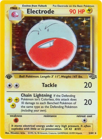 1999 Pokemon: Jungle (JU) - Electrode 2 (#02/64, Holo Rare)