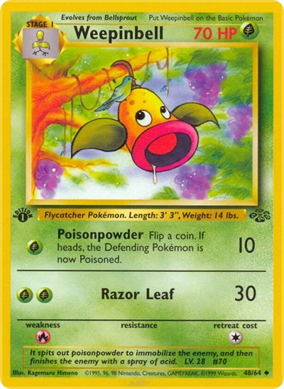 Weepinbell (JU) #48/64 Uncommon Jungle Pokemon: 1999