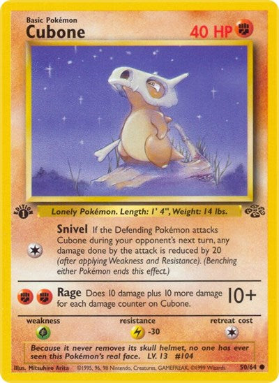 Cubone (JU) #50/64 Common Jungle Pokemon: 1999