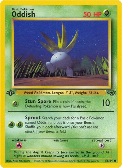 Oddish (JU) #58/64 Common Jungle Pokemon: 1999
