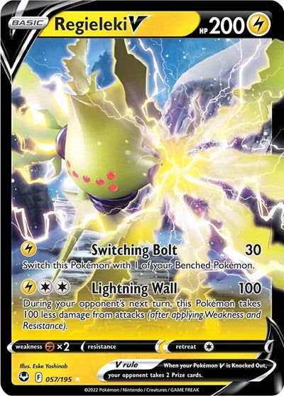 Regieleki V (SWSH12) #057/195 Ultra Rare (Holofoil Near Mint) SWSH12: Silver Tempest Pokemon: 2022