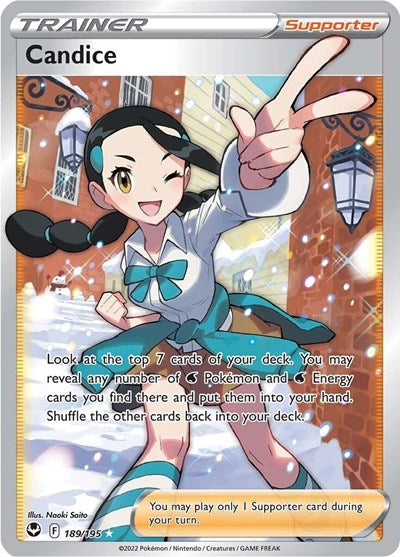 Candice (Full Art) (SWSH12) #189/195 Ultra Rare (Holofoil Moderately Played) SWSH12: Silver Tempest Pokemon: 2022