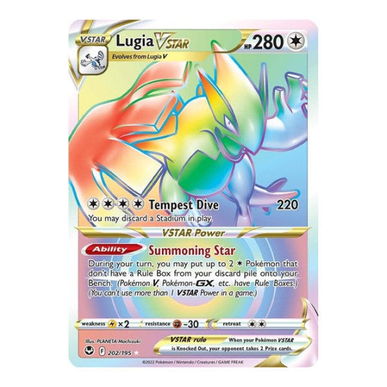 Lugia VSTAR (Secret) (202) (SWSH12) #202/195 Secret Rare (Holofoil Near Mint) SWSH12: Silver Tempest Pokemon: 2022